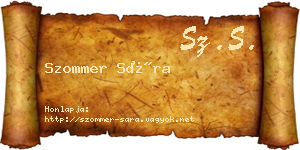 Szommer Sára névjegykártya