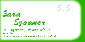 sara szommer business card